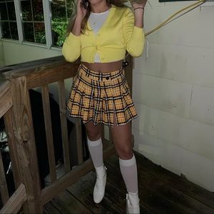 Yellow plaid skirt